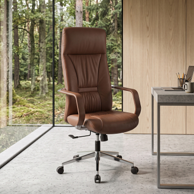 sillon de direccion marron armani piel natural brazos fijos 2