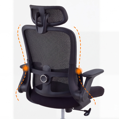 silla ergonomica negro dexter malla brazos abatibles soporte lumbar reposacabezas 8