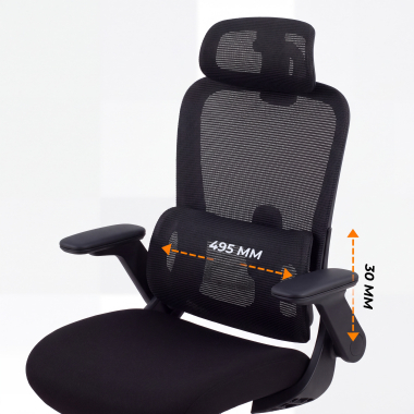 silla ergonomica negro dexter malla brazos abatibles soporte lumbar reposacabezas 9