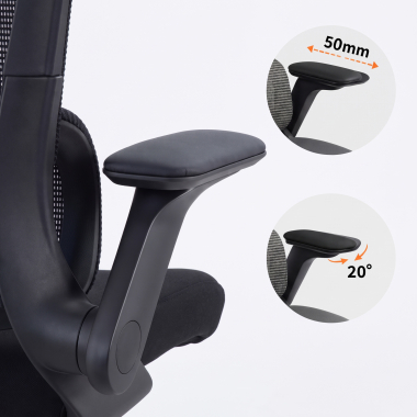 silla ergonomica negro dexter malla brazos abatibles soporte lumbar reposacabezas 6