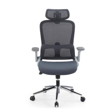 silla ergonomica gris dexter malla brazos abatibles soporte lumbar reposacabezas 3