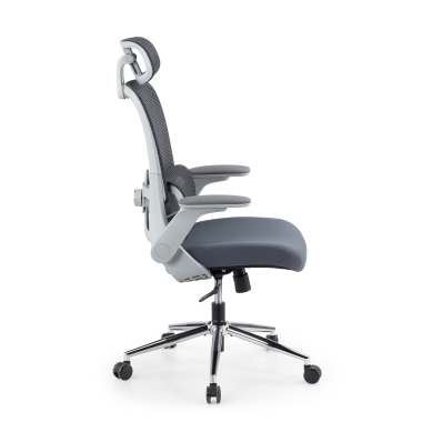 silla ergonomica gris dexter malla brazos abatibles soporte lumbar reposacabezas 4