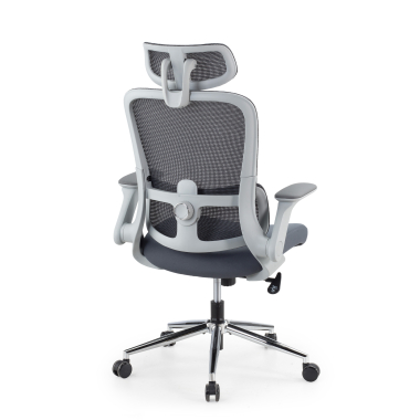 silla ergonomica gris dexter malla brazos abatibles soporte lumbar reposacabezas 11