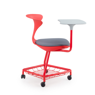 silla con pala rojo con pala de escritura ruedas plastico sin brazos 4