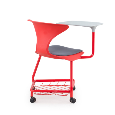 silla con pala rojo con pala de escritura ruedas plastico sin brazos 7