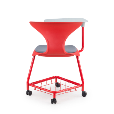 silla con pala rojo con pala de escritura ruedas plastico sin brazos 8
