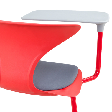 silla con pala rojo con pala de escritura ruedas plastico sin brazos 6