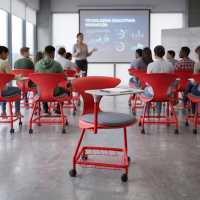 Silla escolar Agora con pala y ruedas, para aulas y salas de formación