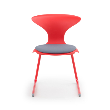 silla con pala rojo estructura patin plastico sin brazos 3