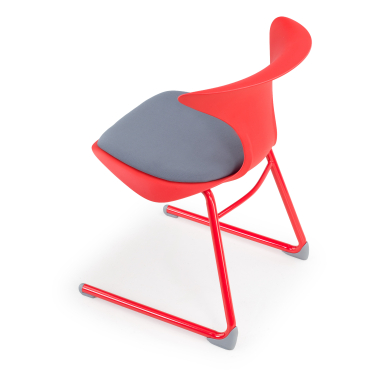 silla con pala rojo estructura patin plastico sin brazos 9