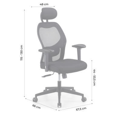 silla teletrabajo negro con reposacabezas malla brazos regulables 2d soporte lumbar reposacabezas 13
