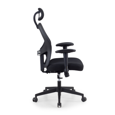 silla teletrabajo negro con reposacabezas malla brazos regulables 2d soporte lumbar reposacabezas 4