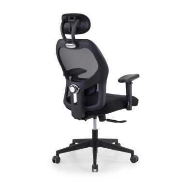 silla teletrabajo negro con reposacabezas malla brazos regulables 2d soporte lumbar reposacabezas 8