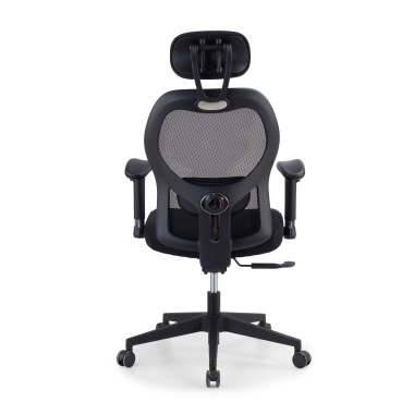 silla teletrabajo negro con reposacabezas malla brazos regulables 2d soporte lumbar reposacabezas 9
