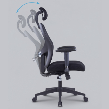 silla teletrabajo negro con reposacabezas malla brazos regulables 2d soporte lumbar reposacabezas 10
