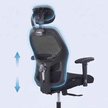 silla teletrabajo negro con reposacabezas malla brazos regulables 2d soporte lumbar reposacabezas 7