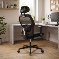 Silla de oficina ergonómica Sora, soporte lumbar, con reposacabezas