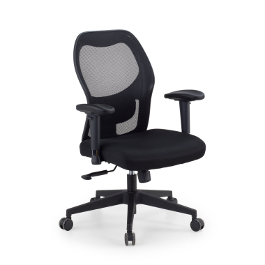 silla teletrabajo negro sin reposacabezas malla brazos regulables 2d soporte lumbar 1