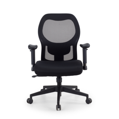silla teletrabajo negro sin reposacabezas malla brazos regulables 2d soporte lumbar 3