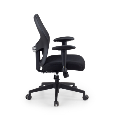silla teletrabajo negro sin reposacabezas malla brazos regulables 2d soporte lumbar 4
