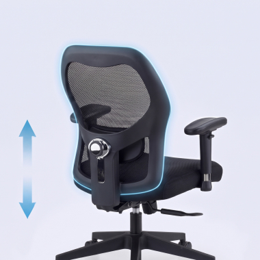 silla teletrabajo negro sin reposacabezas malla brazos regulables 2d soporte lumbar 7