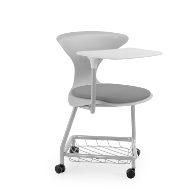silla con pala gris con pala de escritura ruedas plastico sin brazos 1