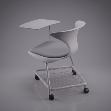 silla con pala gris con pala de escritura ruedas plastico sin brazos 10