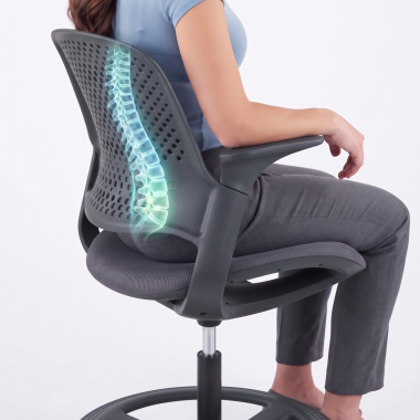 taburete ergonomico antracita dorian malla brazos fijos 7
