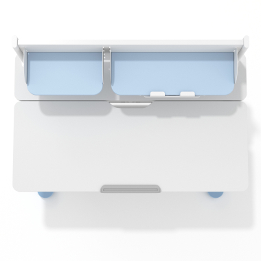 mesa de escritorios juveniles blanco azul ergokid 9