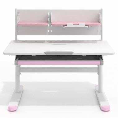mesa de escritorios juveniles blanco rosa ergokid 4