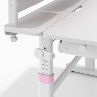 mesa de escritorios juveniles blanco rosa ergokid 13