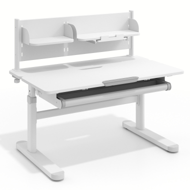 mesa de escritorios juveniles blanco gris ergokid 1