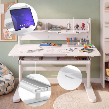 Amplio espacio de estudio con soluciones de almacenamiento