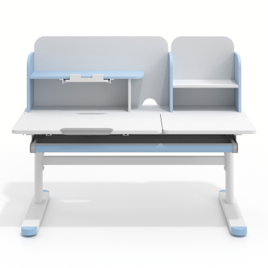 mesa de escritorios juveniles blanco azul ergokid 3