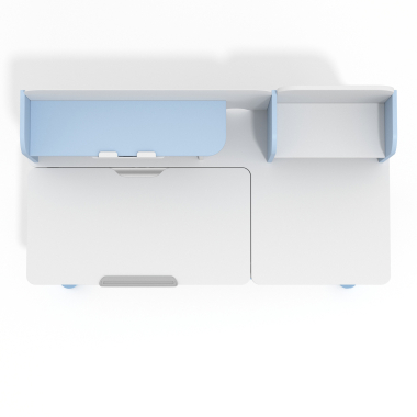 mesa de escritorios juveniles blanco azul ergokid 9