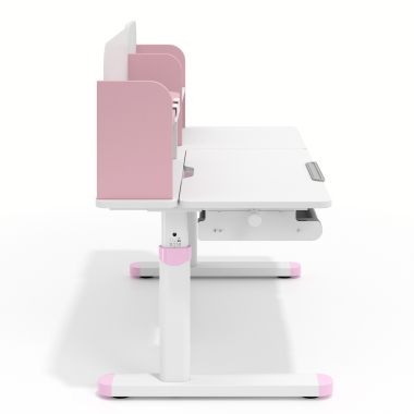 mesa de escritorios juveniles blanco rosa ergokid 8