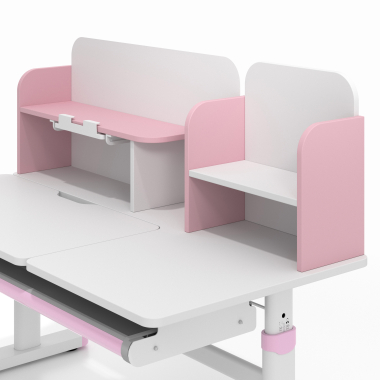 mesa de escritorios juveniles blanco rosa ergokid 11
