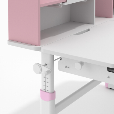 mesa de escritorios juveniles blanco rosa ergokid 13