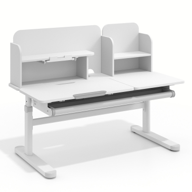 mesa de escritorios juveniles blanco gris ergokid 1