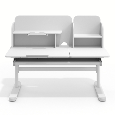 mesa de escritorios juveniles blanco gris ergokid 3