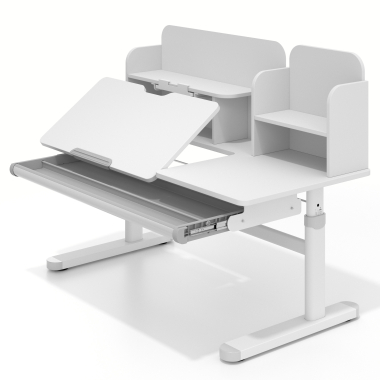 mesa de escritorios juveniles blanco gris ergokid 12