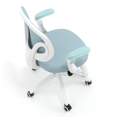 silla de escritorio infantil azul kiddo tela brazos abatibles reposapies extensible 7