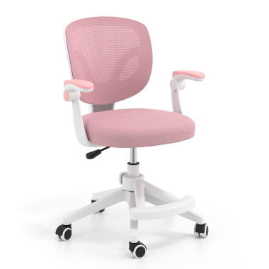 silla de escritorio infantil rosa kiddo tela brazos abatibles reposapies extensible 1