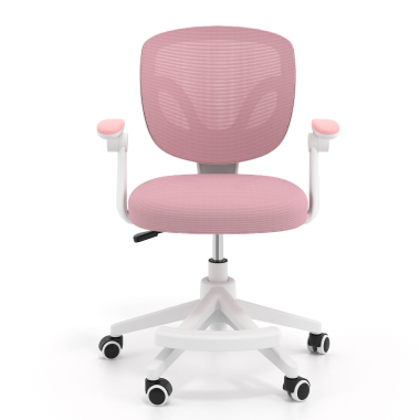 silla de escritorio infantil rosa kiddo tela brazos abatibles reposapies extensible 3