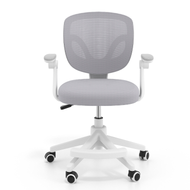 silla de escritorio infantil gris kiddo tela brazos abatibles reposapies extensible 3
