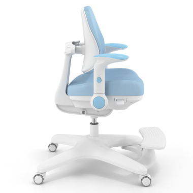 silla de escritorio infantil azul ergoduo tela brazos regulables 2d reposapies extensible 4
