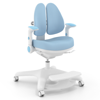 silla de escritorio infantil azul ergoduo tela brazos regulables 2d reposapies extensible 1