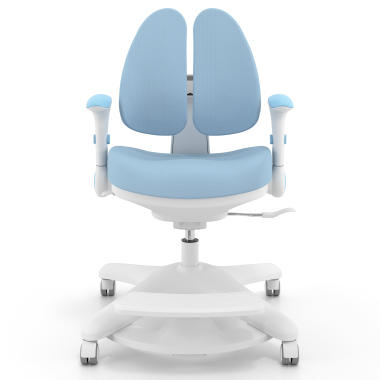 silla de escritorio infantil azul ergoduo tela brazos regulables 2d reposapies extensible 3
