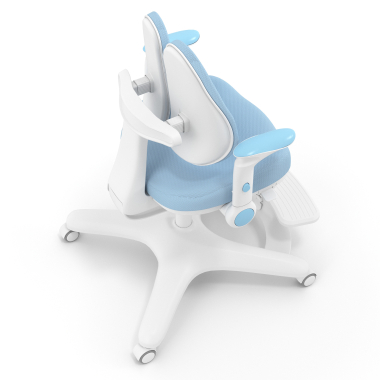 silla de escritorio infantil azul ergoduo tela brazos regulables 2d reposapies extensible 7