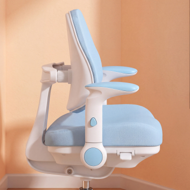 silla de escritorio infantil azul ergoduo tela brazos regulables 2d reposapies extensible 9